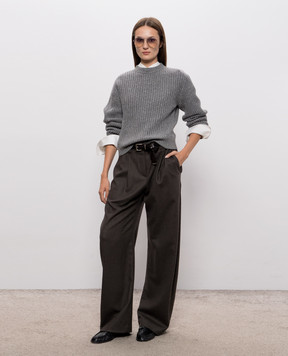 Brunello Cucinelli Gray cashmere and wool sweater MBM753500