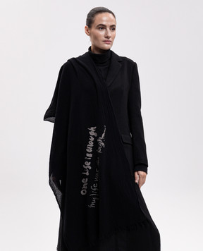 Y`S Yamamoto Black wool scarf YVL01190