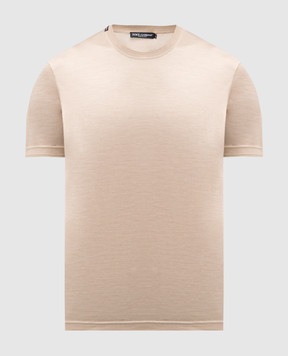 Dolce&Gabbana Beige silk T-shirt G8ST1TG7P0F