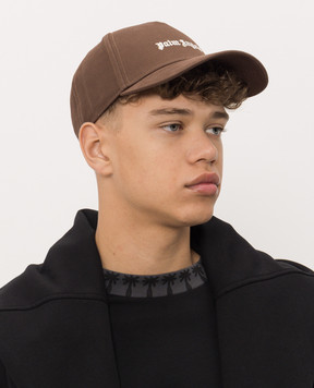 Palm Angels Brown cap with logo embroidery PAMLB001FB001m