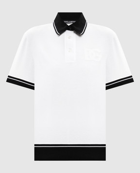Dolce&Gabbana White polo shirt with monogram F8V33ZGDDMH