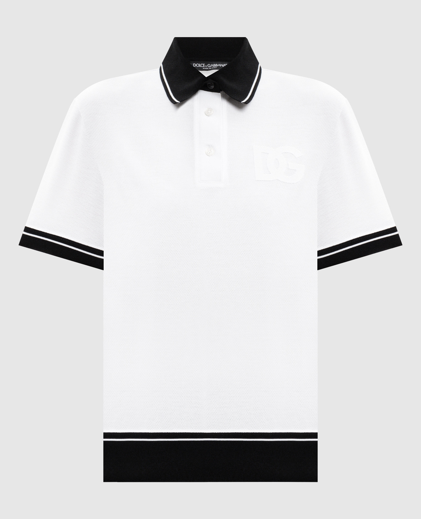 White polo shirt with monogram