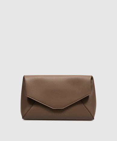 Bruine leren crossbodytas