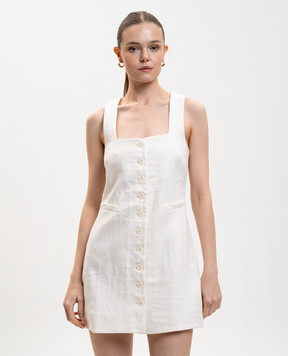 Faithfull White Jaques linen mini dress FFC02WHT