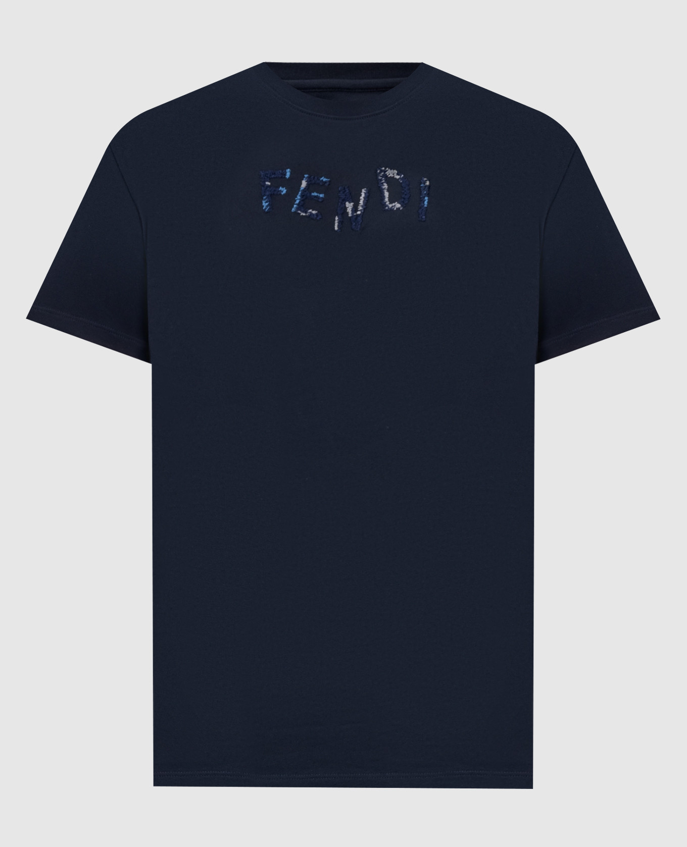 Blue T-shirt with embroidered logo