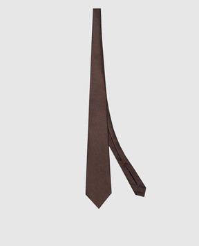 ISAIA Brown silk tie CRV007CV943