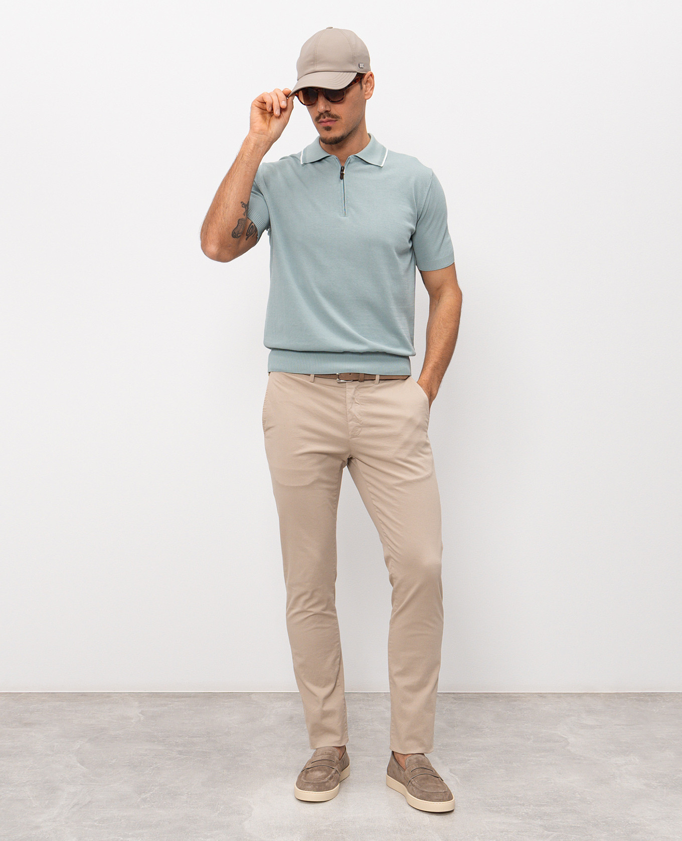 

Green cotton polo shirt Canali