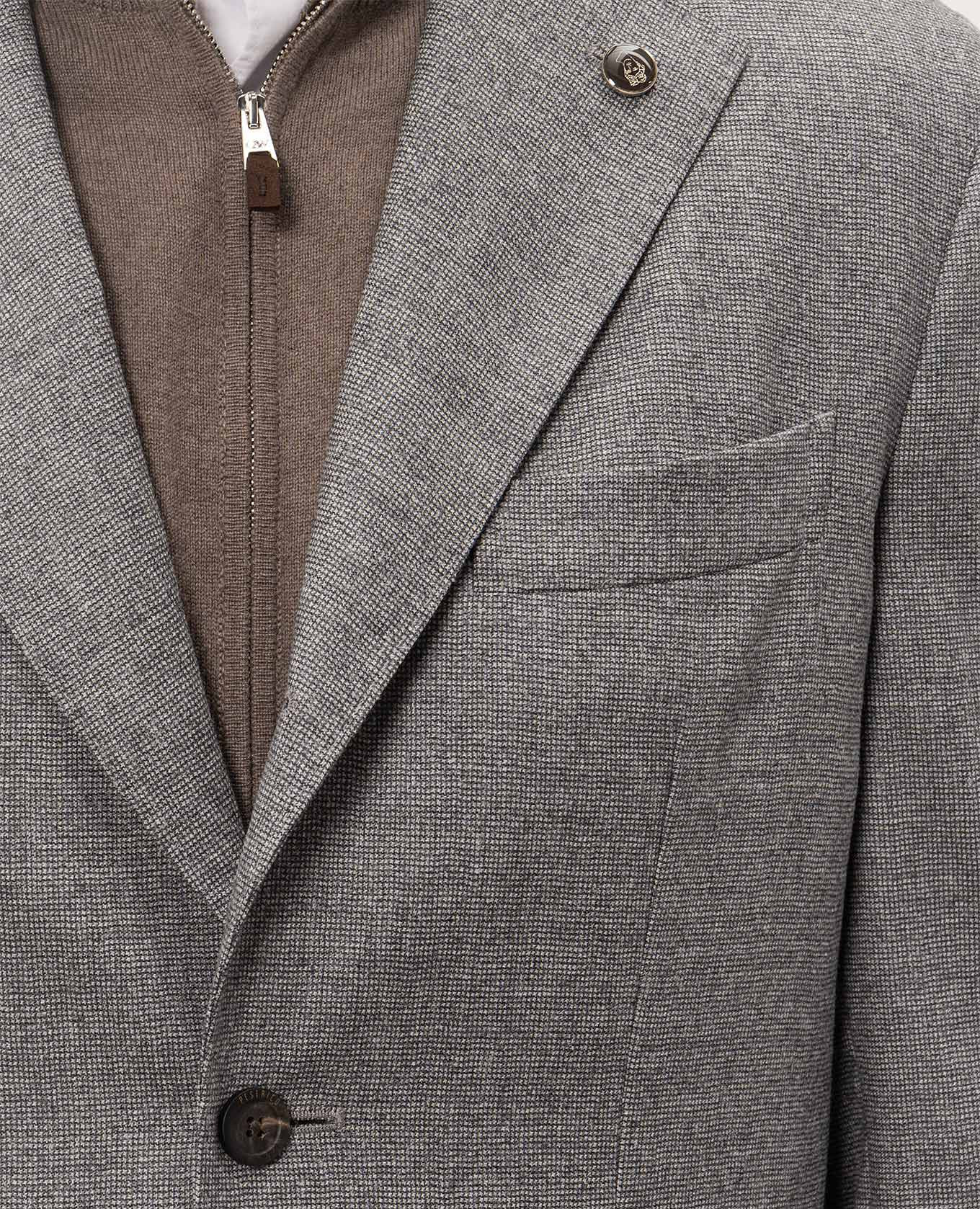 Gray wool jacket with a pattern Peserico 5