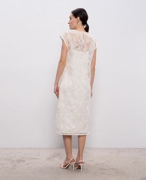 Peserico White midi dress with embroidery A0200503701