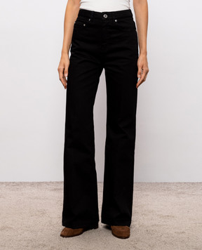 Ami Paris Black flared jeans with logo patch FTR420DE0131