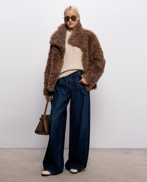 Brunello Cucinelli Beige wool sweater with sequins MPG737800