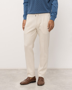 Stefano Ricci Ivory cashmere pants MDT63000105428