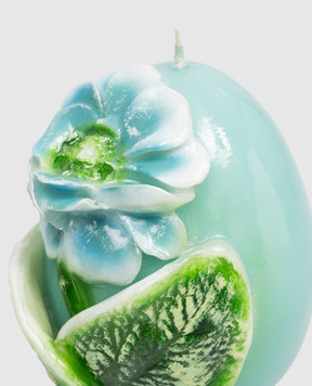 Cereria Introna Blue egg-shaped candle with peony 2103