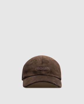 Premiata Brown suede cap with logo embroidery BALLMOKA