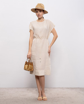 Peserico Beige linen dress S02413A02600