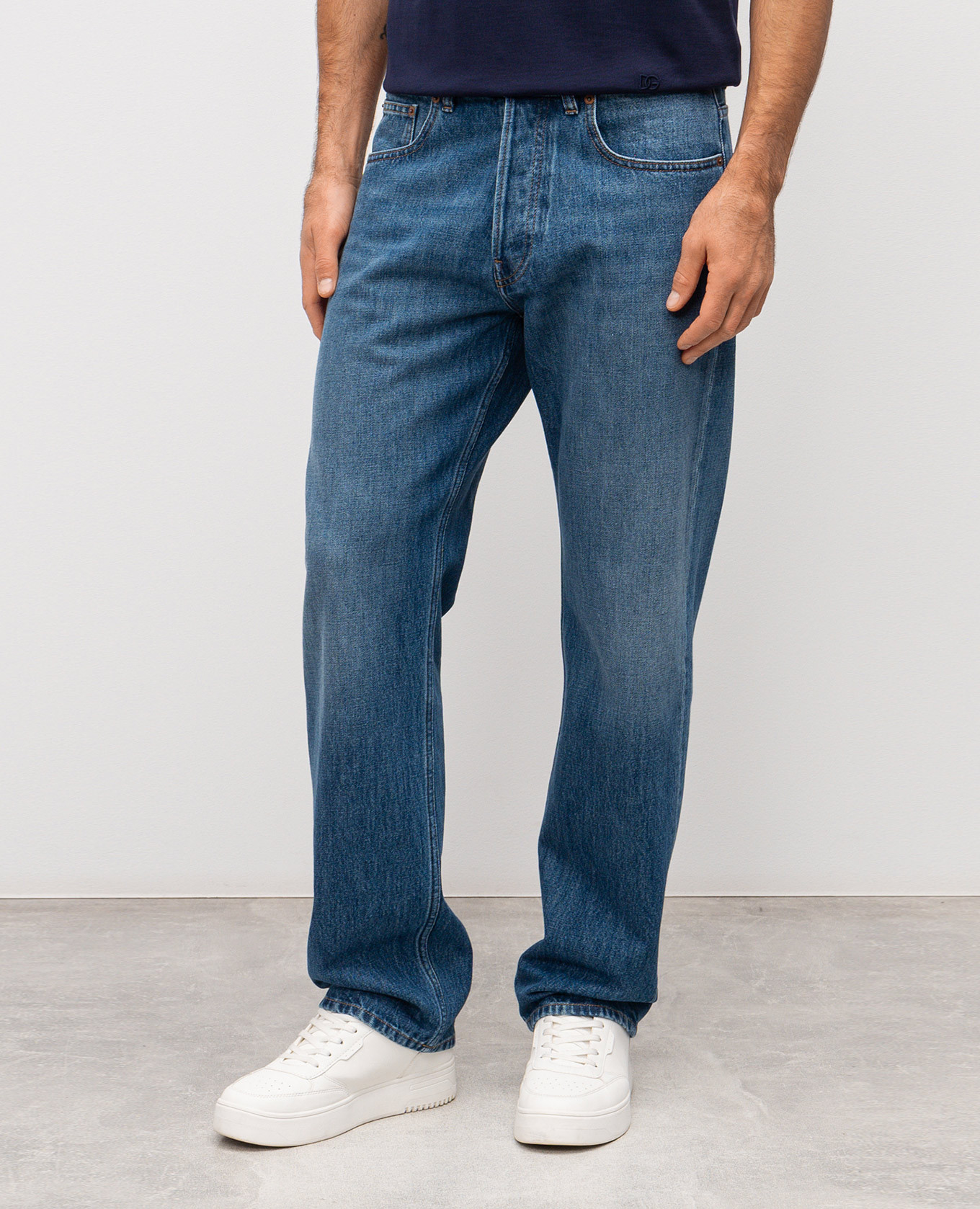 

Blue jeans with a worn effect Valentino