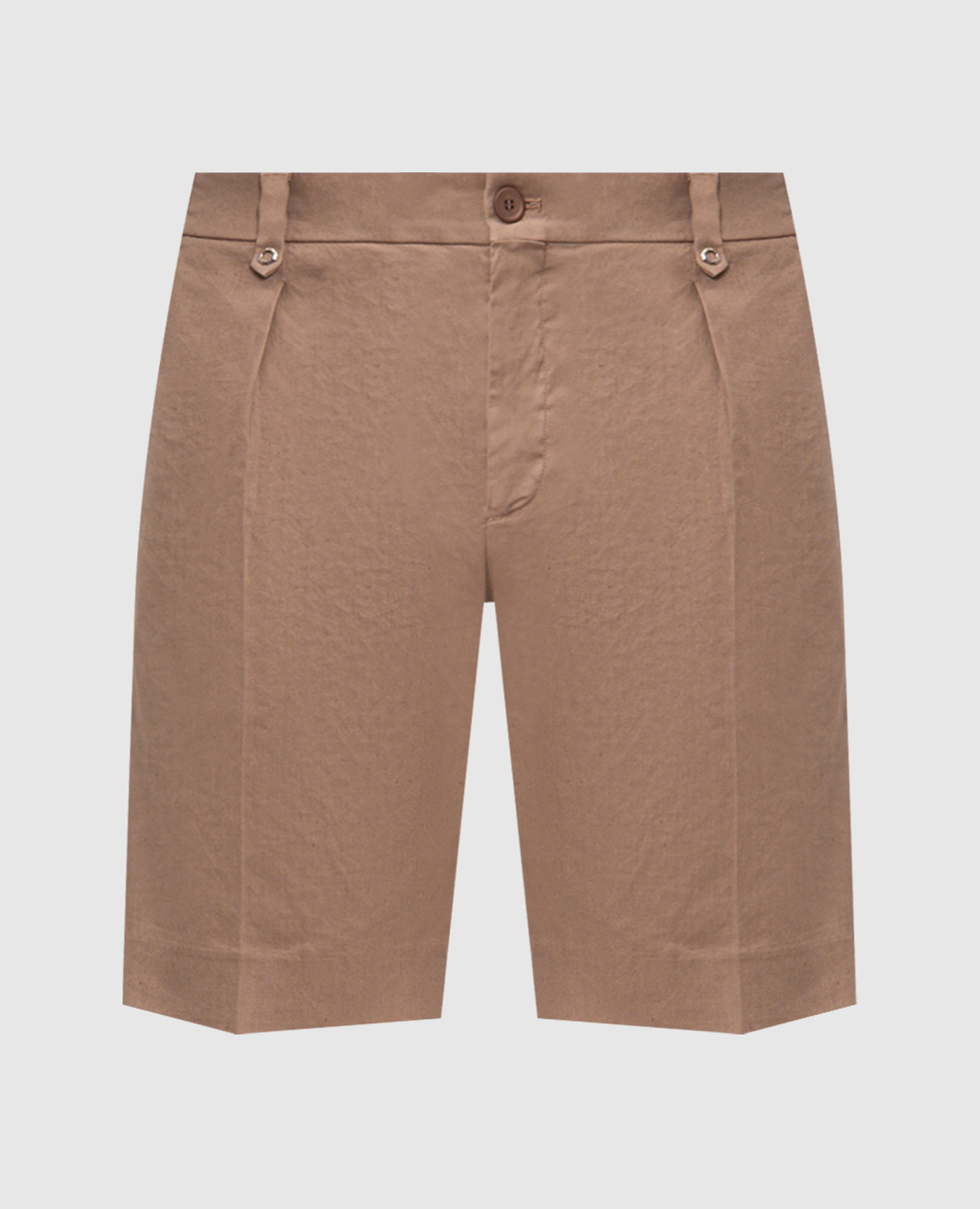 

Brown linen shorts with emblem Stefano Ricci