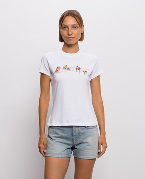 Off-White White T-shirt with logo print 2FA00641T