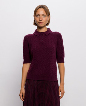 Ermanno Scervino Burgundy cashmere polo shirt D495L324KFX