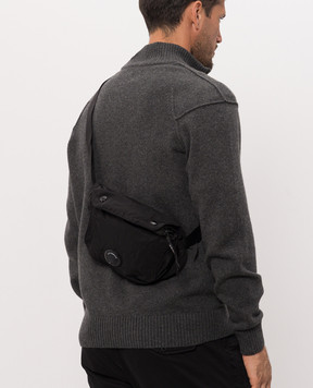 C.P. Company Black waist bag with logo patch MAC117A005269G
