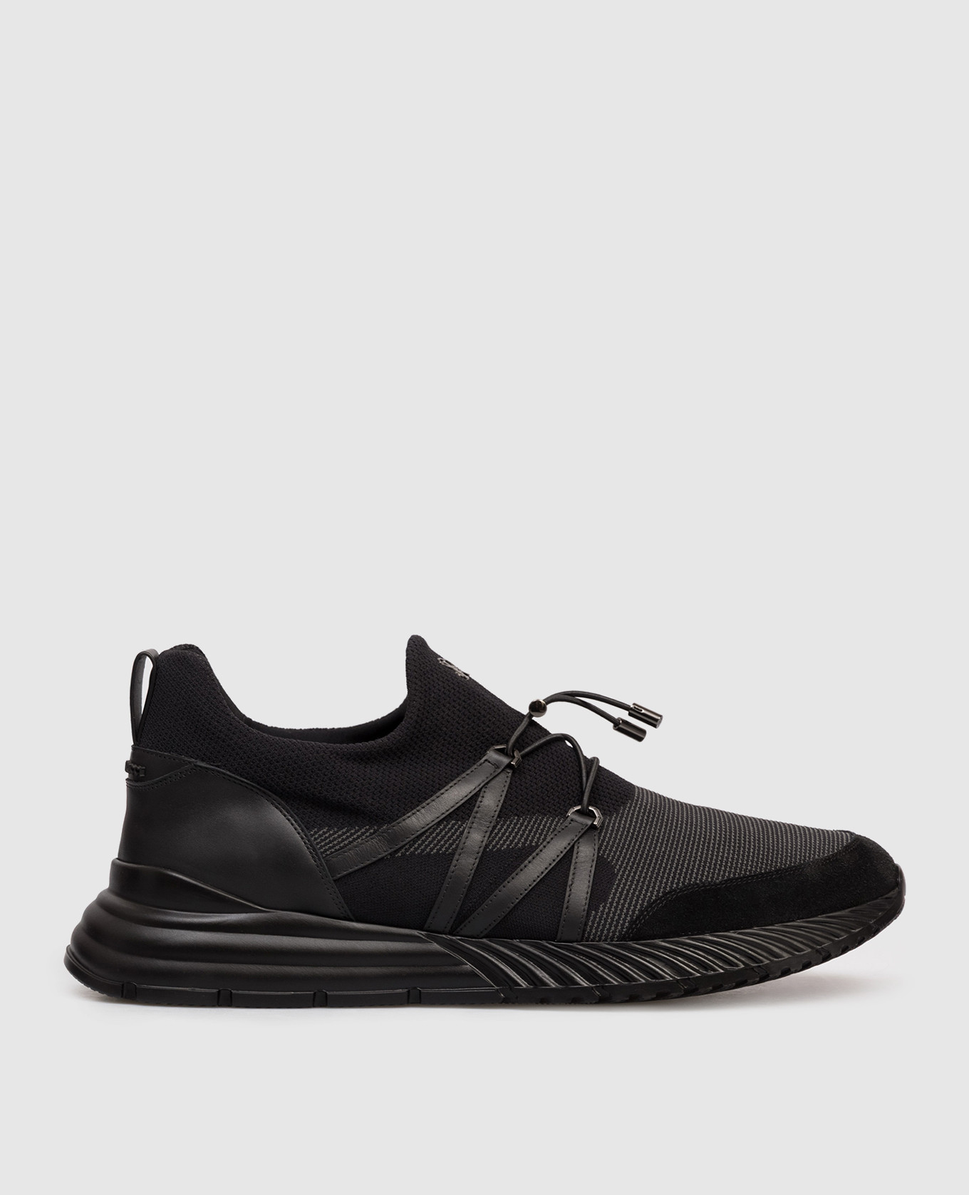 Black combination sneakers with monogram logo