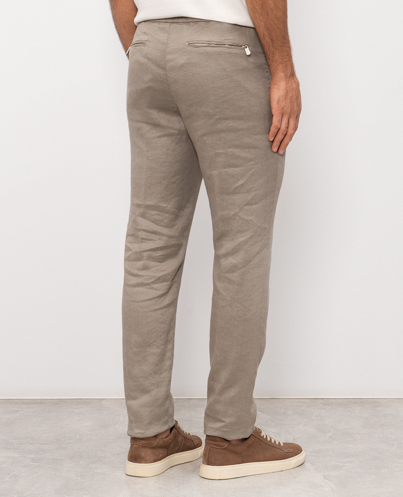 

Khaki linen pants Marco Pescarolo