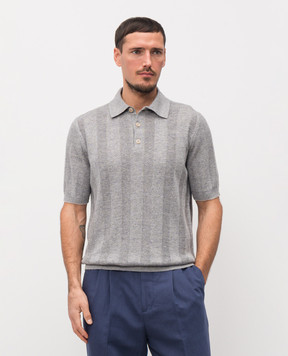 Brunello Cucinelli Gray polo with linen M2L707815