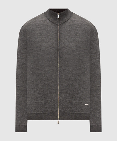 Gray wool cardigan