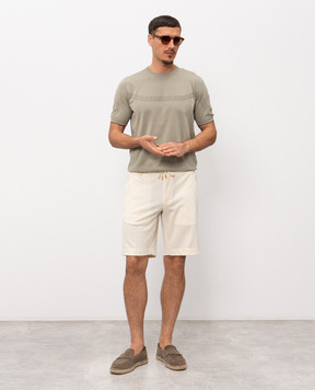 Stefano Ricci Ivory wool and silk shorts M1T6100332CM10HA