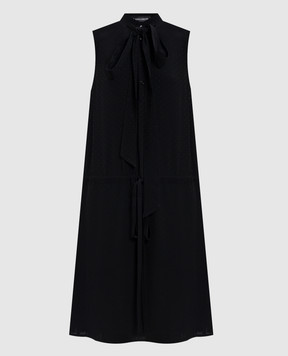 Ann Demeulemeester Rie black midi dress with polka dots B0013745FA713