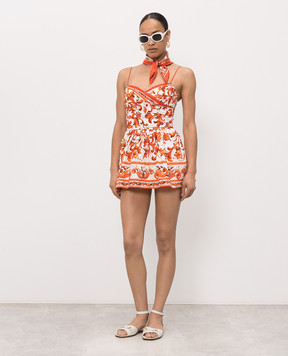 Dolce&Gabbana White mini dress with branded print F61ADTGDDRL