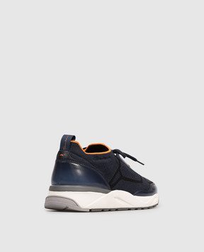 Santoni Blue combination sneakers with logo MBIO22135BGRNOTZ