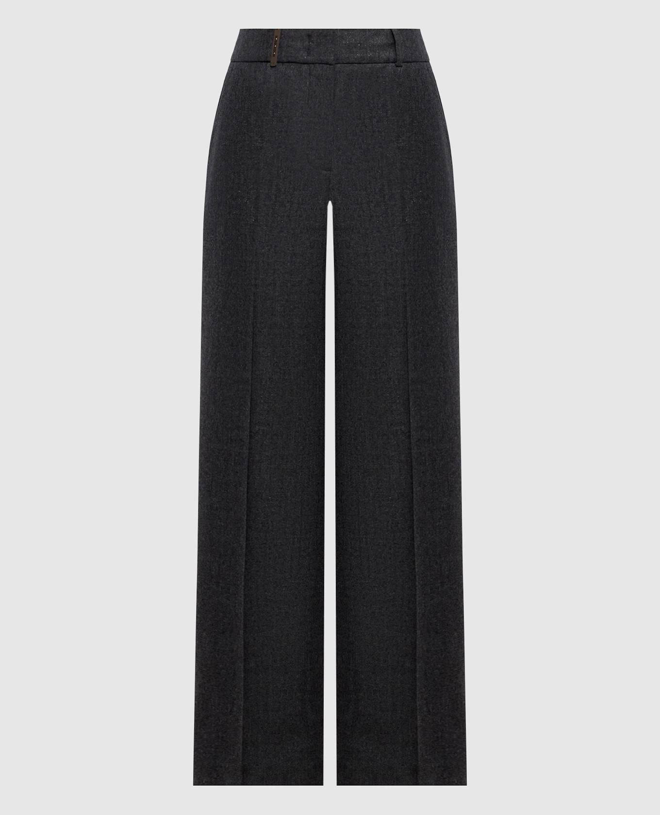 Gray wool pants with patch