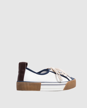 Versace Goliath Canvas White Leather Sneakers 10248561A18389