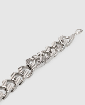 Off-White Silver chain bracelet with emblem OMOA10TC99MET001