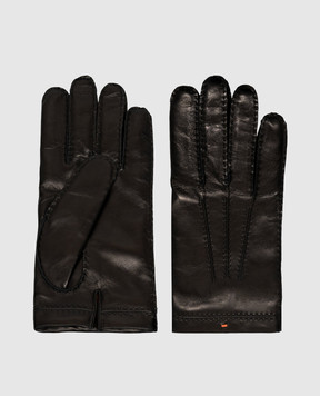 Santoni Black leather gloves AMGUC0051XXAGPP