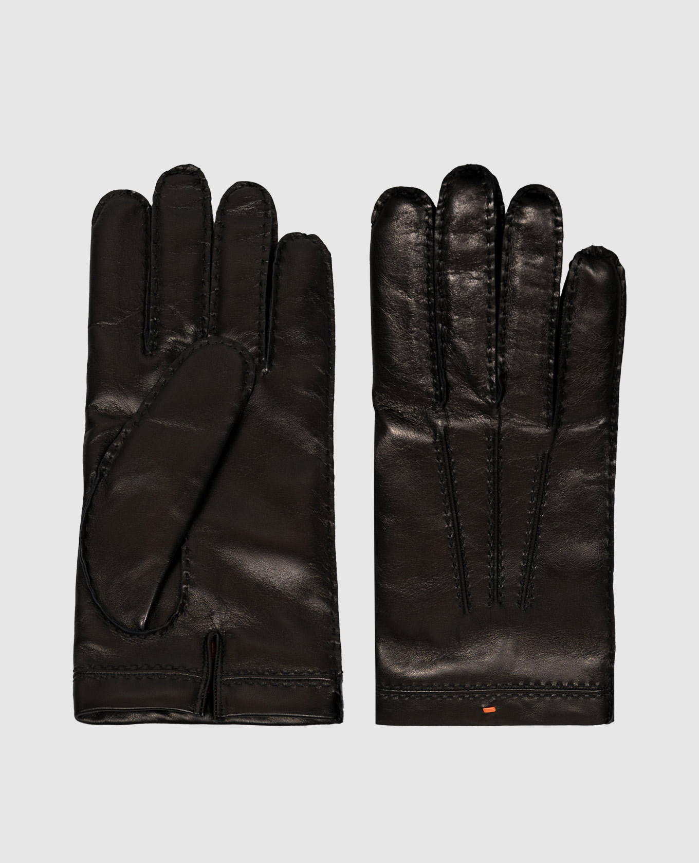 Black leather gloves