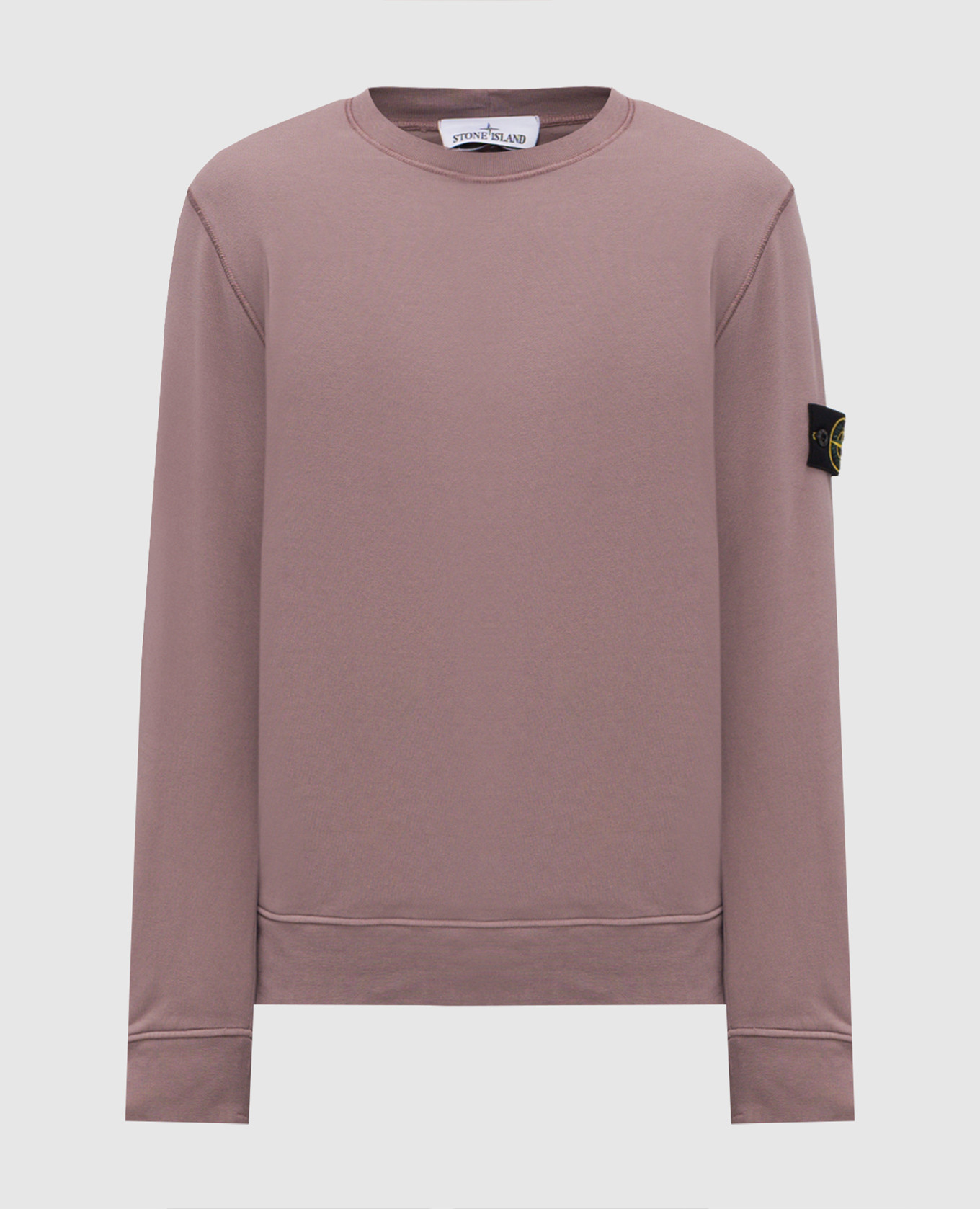 Purple sweatshirt with logo patch