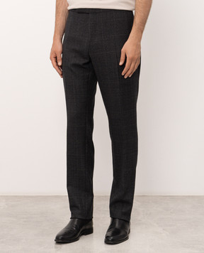 Tom Ford Gray wool checked pants PLSS01W0154