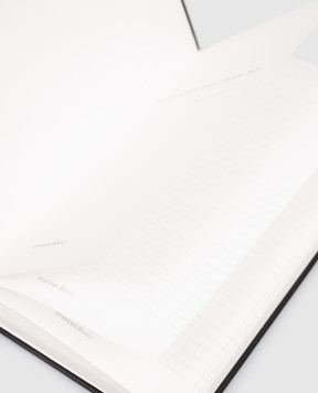 Stefano Ricci Black leather notebook with textured logo PA2SRPVTD