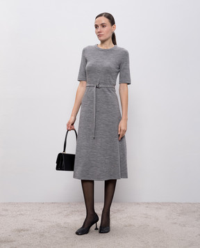 Peserico Gray melange dress with wool S02056J00A07551