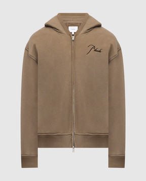 Rhude Khaki insulated sports jacket with logo embroidery RHPS26HO09012