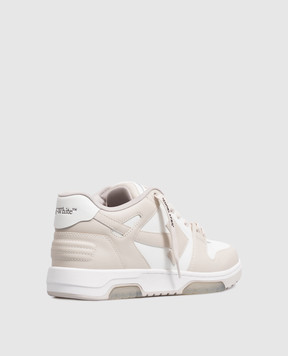 Off-White Out Of Office beige leather sneakers M189C9L007