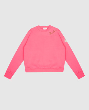 Moncler ENFANT Children's pink insulated sweatshirt with logo embroidery L29548G00014899PS