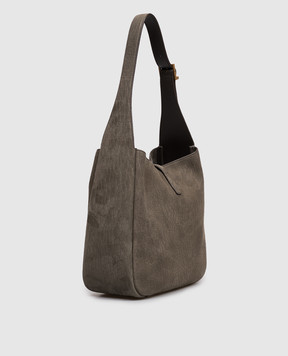 Saint Laurent Grey LE 5À7 nubuck bag 850533AAEEL