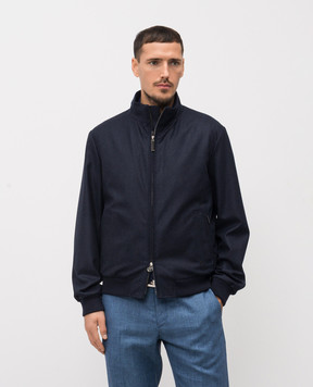 Stefano Ricci Blue wool and cashmere jacket with emblem M7J5400460MA0020