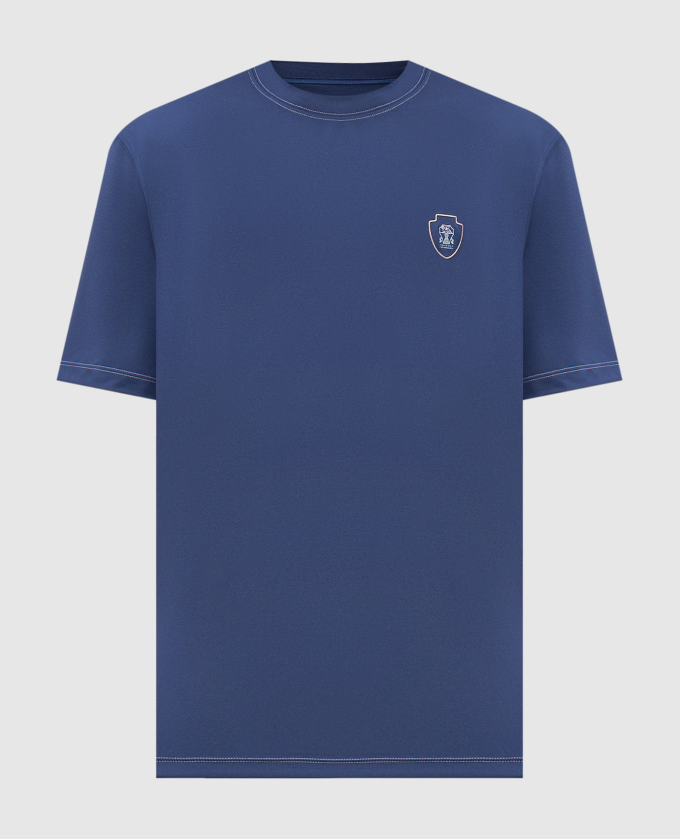 

Blue T-shirt with logo print Brunello Cucinelli