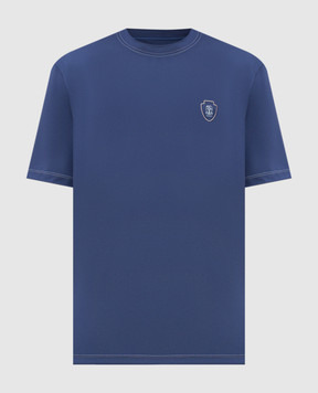 Brunello Cucinelli Blue T-shirt with logo print MW8571884T