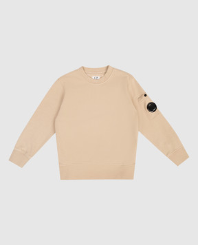 C.P. Company Children's beige sweatshirt with logo patch CNF00XLCA691014