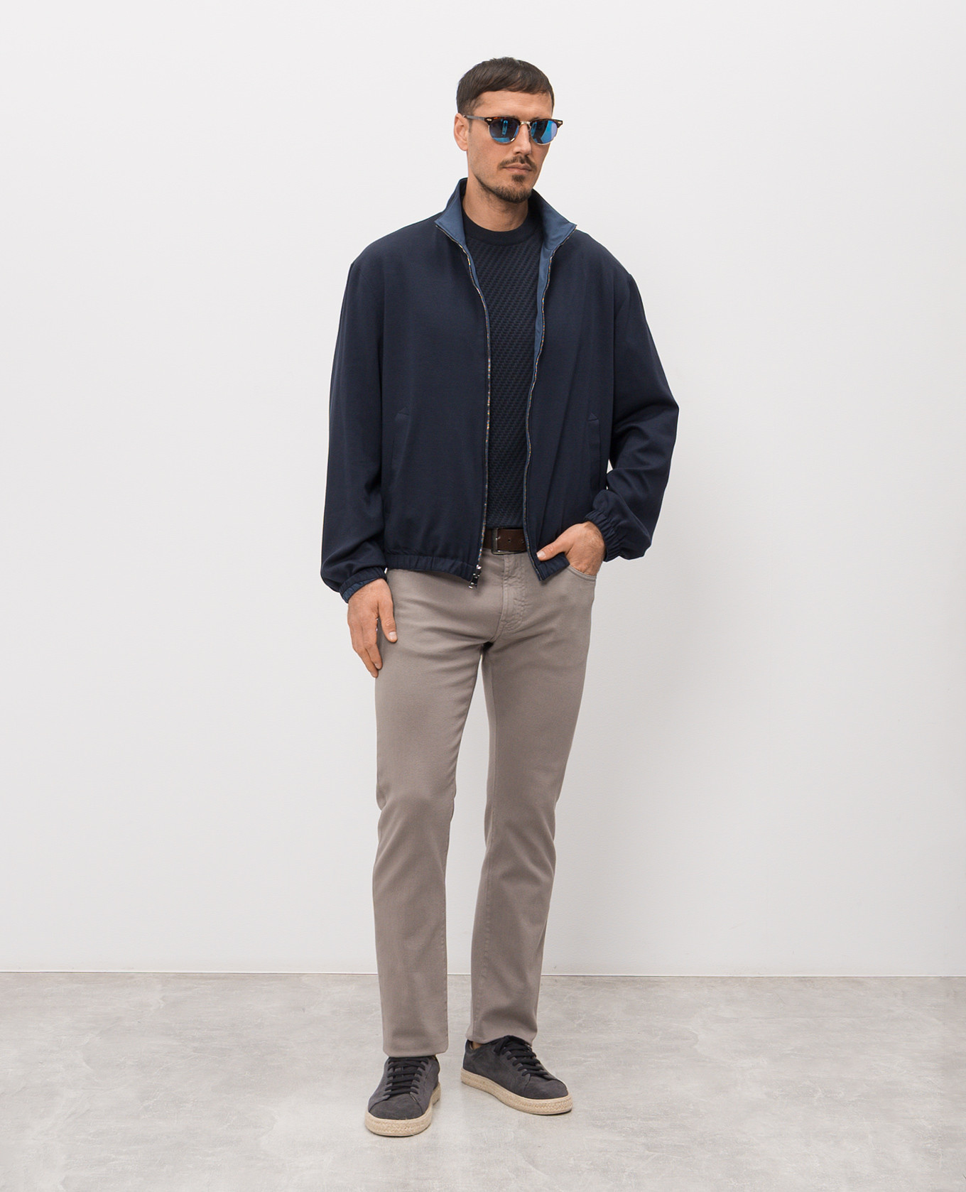 

Blue silk t-shirt Canali